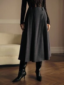 MOTF PREMIUM 褶皱斜口袋裙