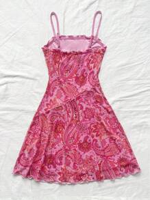 Soleia WYWH Women's Vacation Music Festival Bohemian Style Floral Print Mesh Fabric Bodycon Cami Dress - Multicolor - View 2