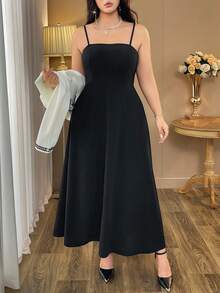 Auvina 大码圆领外套+法式吊带裙，复古时尚优雅撞色吊带设计外套，适合日常约会聚会教师装春秋女装，简约返校通勤 - 黑與白 - 查看 7