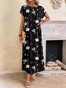 EMERY ROSE 女士花卉印花连衣裙，休闲假日风格 - 彩色 - 查看 2