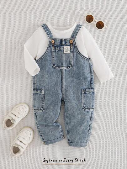 Cozy Pixies Peto vaquero para bebé niña, cómodo y versátil