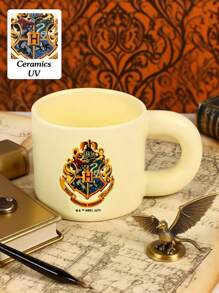 HARRY POTTER X SHEIN 1PC Graphic Pattern Ceramic Cup, Handmade Design, Styled Coffee/Tea Cup, Friend Gift, Back To School Supplies, Christmas Gift, Birthday Gift - Multicolor - View 1