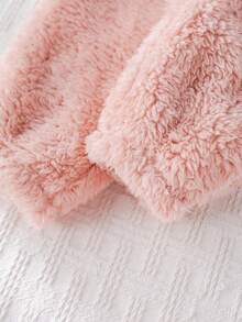 Cozy Pixies 2 件套女婴卡通猫咪图案针织柔软圆领长袖套头衫和松紧腰裤套装 - 粉色 - 查看 4