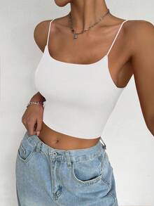 SHEIN Allurite 女士露背金属扣吊带背心 - 白色 - 查看 7