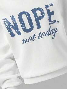 SHEIN ChillGRL 2 件女童字母印花连帽卫衣 + 绿色工装裤休闲街头装，秋冬 - 藍色 - 查看 7