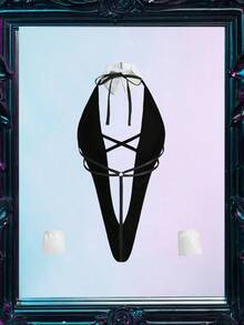 4件套女老板万圣节女仆性感俏皮OL内衣套装，黑白 - 黑與白 - 查看 2