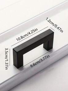 1pc Black Cabinet Handle, Matte Black T-Shaped And Square Stainless Steel Kitchen Handle, Furniture Hardware ,Door Knob Cabinet Wardrobe Drawer Pull,Cabinet Pulls - Black - View 8