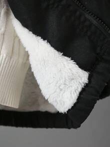 1 Stück Jungen Herbst/Winter Kapuzen-Fleecejacke in Farbverlauf Schwarz & Weiß, geeignet für Lässig, Sport, Outdoor-Aktivitäten für Kinder in Größeren Größen