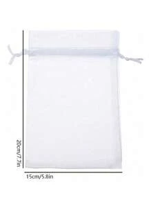 50pcs Organza Gift Bags With Drawstring Cord For Jewelry, Candy, Wedding, Party - Pink - View 8