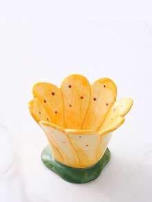 Joivida 手绘陶瓷花杯香薰蜡烛杯花饰北欧简约烛台卧室客厅ins风摆件送女友朋友的礼物办公桌摆件提升家居氛围必备