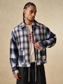 ROMWE MEN Prep 男士休闲通勤格子夹克