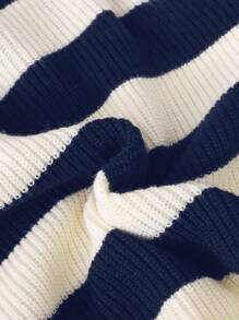 SHEIN Tween Girl 休闲罗纹圆领套头毛衣，学院风，秋冬 - 彩色 - 查看 6