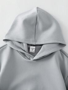 秋冬款青少年男童休闲图案印花连帽套头衫