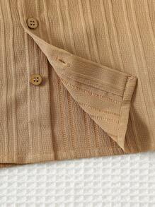 Cozy Pixies 2pcs Baby Boy Crew Neck Long Sleeve Cardigan Top And Elastic Waist Striped Pants Set Fall Winter - Multicolor - View 7