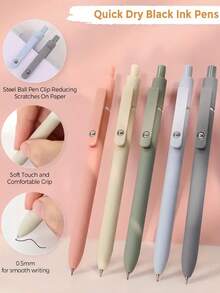 SHEIN 44 件莫兰迪色文具套装文具套装，中性笔 0.5 毫米 44 件套装彩色多色墨水细尖舒适握把速干笔用于日记笔记、学校用品。返校。 - 均碼 - 查看 8