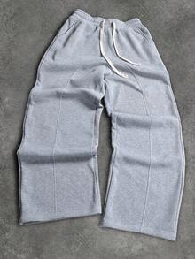 PAVTROS 男士纯色休闲宽松抽绳户外运动裤 - 灰色 - 查看 3