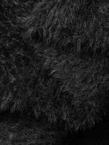 DAZY 女士露肩韩版优雅长袖毛衣，秋冬 - 黑色 - 查看 10