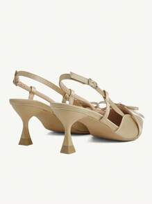 CUCCOO CHICEST Zapatos de tacón alto con punta afilada, tira de tobillo y lazo para mujer, de estilo vintage clásico, cómodos y versátiles, nuevo diseño