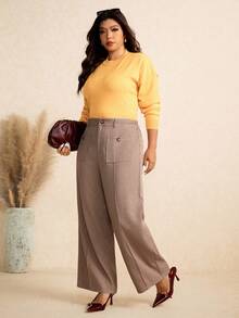 EMERY ROSE 女士千鸟格喇叭裤优雅精致秋冬英伦风适合外出通勤下午茶 - 彩色 - 查看 5