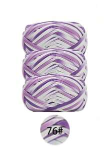 3pcs Polyester Satin Ribbon Yarn Bundle, Approximately 300g, Multi-Color And Mixed Color Self Peeling Gauze, Knitted Yarn, Colored Cloth, T-Shirt Yarn Fabric - Used For DIY Crochet Slippers, Bags, Storage Baskets Production - Multicolor - View 46