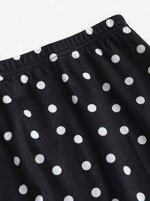 Chiquease Minimalist Commuter Women's Polka Dot Print Short Skirt