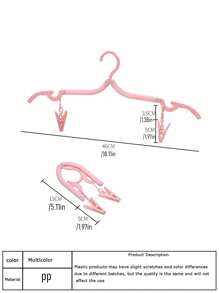 SHEIN Portable Folding Clothes Hanger - Easy To Store, New Material, No Old Materials Added, Multi-Color Clips To Meet Different Drying Needs, Non-Slip Design, Shoulder Support, Can Be Enlarged And Reduced, A Must-Have For Travel, Saves Wardrobe Space!(The Product May Have Slight Color Changes Due To Batch Problems, But The Quality Remains Unchanged And Does Not Affect The Appearance And Use)
