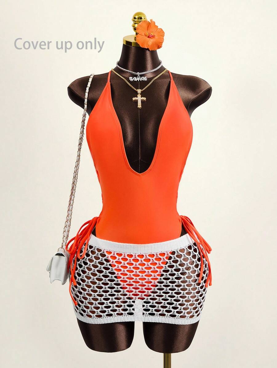 Zestiva 鏤空沙灘纏腰式半身裙不附比基尼 - 白色 - 查看 1