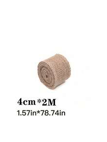 Dây thừng đay 2m/cuộn, ruy băng vải lanh, quà tặng thủ công, đóng gói ren, trang trí tiệc cưới, đồ thủ công tự làm, phụ kiện trang phục - Màu Khaki - Xem 16