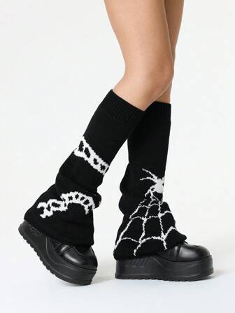 Kawaii 1 Pair Gothic Style Wild Element Wide Leg Warmers