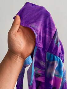 Maweii 大码度假时尚全身印花高开叉露背连衣裙 - 彩色 - 查看 7