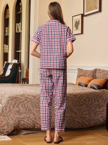 EverLounge Women's Casual Plaid Comfortable Pajama Set - Multicolor - View 2