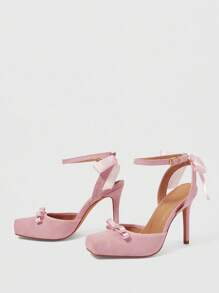 CUCCOO HITCHD Giày cao gót mũi nhọn màu hồng thời trang nữ - Hồng - Xem 11