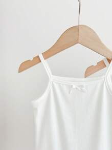 SHEIN 3件套休闲简约针织纯色细肩带紧身衣 - 白色 - 查看 5