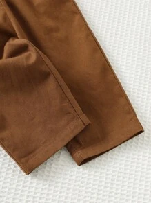 Cozy Pixies 2pcs Baby Boy Solid Color Lapel Long Sleeve Cardigan And Elastic Waist Pants Set Fall Winter - Multicolor - View 7