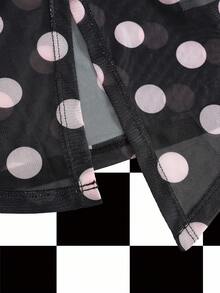 Y2Kool Annarte 黑色、粉色、撞色、网纱、薄纱、蝴蝶结、Y2K风格、少女风、休闲风、女士吊带上衣，适合夏季、度假、聚会、派对、日常穿着，性感上衣搭配灵感，时尚新年春季女士海滩嘉年华。 - 黑色 - 查看 4