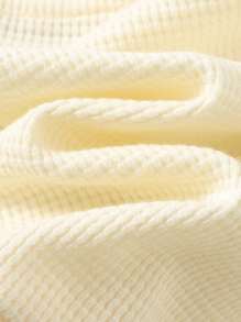 Cozy Pixies 2 件套男婴字母印花柔软针织圆领长袖连帽衫和松紧腰慢跑裤套装 - 棕色 - 查看 5