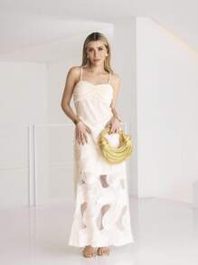 MOTF PREMIUM VESTIDO CAMISERO TEXTURIZADO FRUNCIDO - Albaricoque - Ver 2