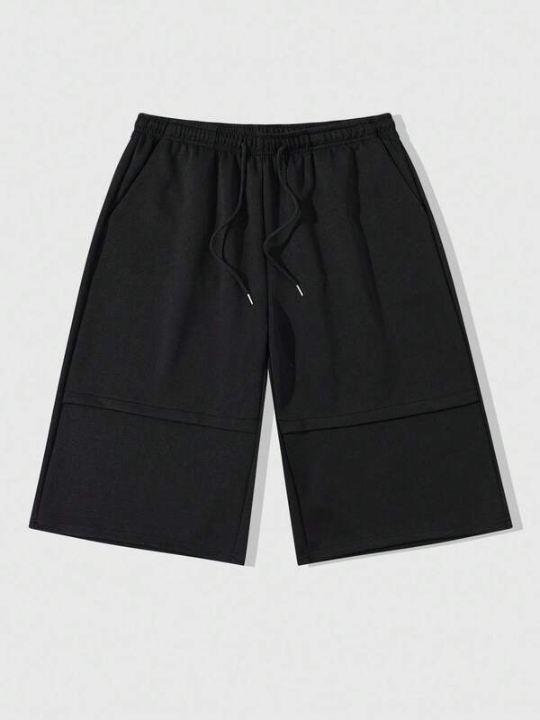 ROMWE MEN Street Life Men's Casual Solid Color Shorts, Versatile For Summer