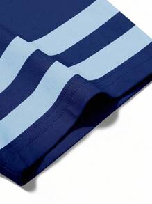 Manfinity Campus Court Camiseta casual de verano para hombre de talla grande con estampado numérico y bloques de color - Multicolor - Ver 4