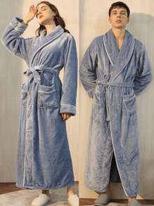 SHEIN 超柔软珊瑚绒浴袍 - 速干、不掉毛、透气 | 男女皆宜 | 现代设计