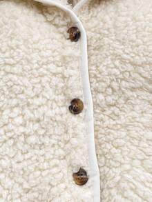 2pcs Newborn Baby Boy/Girl Cute Fluffy Hooded Jacket And Overalls Set, Autumn/Winter Baby Teddy Bear Outfit Winter Baby Clothes Sets Baby Bear Jacket Baby Hooded Cardigan Baby Set Autumn Winter Season Fall - Brown - View 5