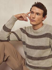 Manfinity Homme 男士条纹毛衣 - 彩色 - 查看 3