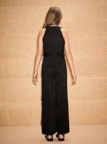 女童闪亮无袖连体裤，青少年派对、节日连体衣