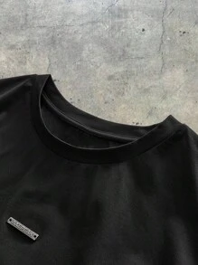 AXEPEAK Plus Size Men's Fashionable Rhinestone Star Graphic Tank Top, Summer - Black - View 6