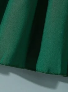 Elladie kids Girls' Elegant Lace & Woven Patchwork Green Hem Cinching Waist Decor Dress, Suitable For Summer - Green - View 4