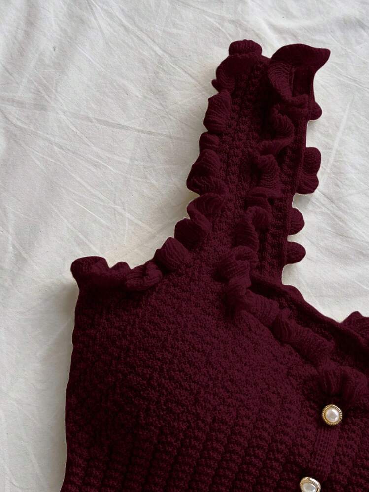 Soleia ملابس علوية كاجوال رومانسية للنساء من الأحسن المناسبة للعطلات - احمر خشبي - مشاهدة 3