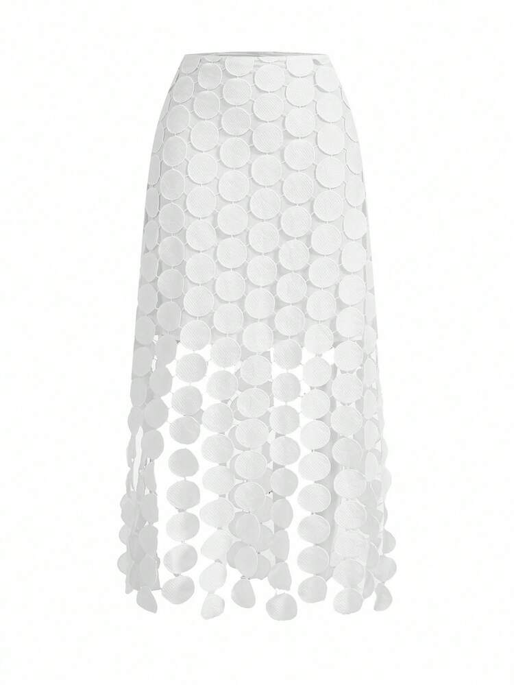 Laser Cut Multi Circle Double Layered Skirt