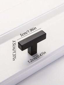 1pc Black Cabinet Handle, Matte Black T-Shaped And Square Stainless Steel Kitchen Handle, Furniture Hardware ,Door Knob Cabinet Wardrobe Drawer Pull,Cabinet Pulls - Black - View 14