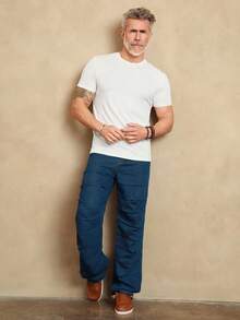 Manfinity Homme Men's Casual Washed Pleated Straight-Leg Jeans - Blue - View 3