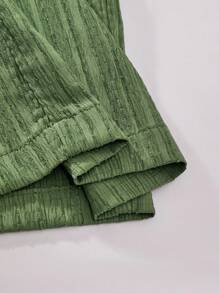 Sparklyn 3pcs Tween Girl Loose Textured Pants Set: Green Loose Textured Pants, Beige Loose Pants, And Black Textured Pants, Suitable Casual And Commuting Wear Chic For Autumn/Winter Fall - Multicolor - View 6